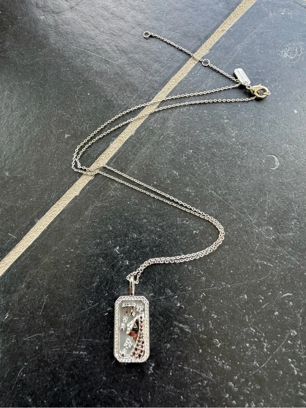 Zodiac Amulet Silver Virgo Pendant Necklace adjustable length